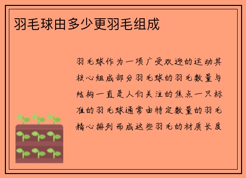 羽毛球由多少更羽毛组成